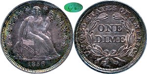 GFRC Open Set Registry - Dale Miller 1856 Seated Sm Date 10C