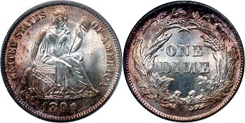 GFRC Open Set Registry - Piedmont 1891 Seated  10C