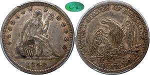 GFRC Open Set Registry - Iowa 1842 Seated  25C