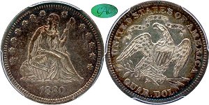 GFRC Open Set Registry - Pikes Peak 1880 Seated  25C