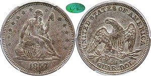 GFRC Open Set Registry - Iowa 1857 Seated  25C