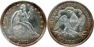 GFRC Open Set Registry - Oregon Beaver 1871 Seated  50C