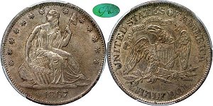 GFRC Open Set Registry - Seated Appalachians Halves 1867 Seated  50C