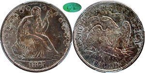 GFRC Open Set Registry - Oregon Beaver 1875 Seated  50C