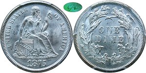 GFRC Open Set Registry - Newtown 1875 Seated  10C