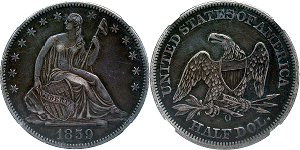 GFRC Open Set Registry - Badger Mountain 1859 Seated  50C