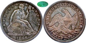 GFRC Open Set Registry - Pikes Peak 1846 Seated  50C