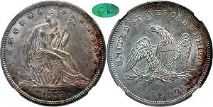 GFRC Open Set Registry - Oregon Beaver 1839 Seated With Drapery 50C