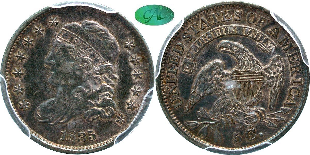 Capped Bust 5C 1835