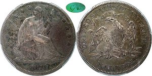 GFRC Open Set Registry - Oregon Beaver 1876 Seated  50C