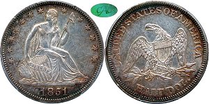 GFRC Open Set Registry - West Coast 1851 Seated  50C