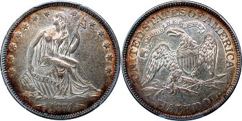 GFRC Open Set Registry - nacnud 1873-1874 Seated With Arrows, Motto 50C