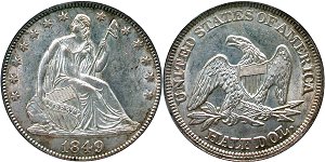 GFRC Open Set Registry - West Coast 1849 Seated  50C