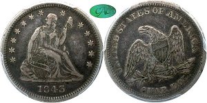 GFRC Open Set Registry - Iowa 1843 Seated  25C