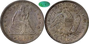 GFRC Open Set Registry - Pikes Peak 1874 Seated With Arrows 25C