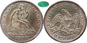 GFRC Open Set Registry - Pikes Peak 1856 Seated  50C