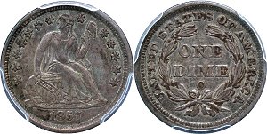 GFRC Open Set Registry - Piedmont 1857 Seated  10C