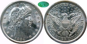 GFRC Open Set Registry - Pikes Peak 1894 Barber  25C