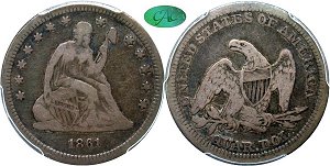 GFRC Open Set Registry - Wild and Wonderful in WV 1861 Seated  25C
