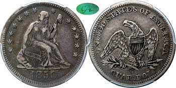 GFRC Open Set Registry - Iowa 1850 Seated  25C