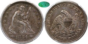 GFRC Open Set Registry - MIKE VERHULST 1854 Seated With Arrows 25C