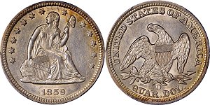 GFRC Open Set Registry - MIKE VERHULST 1859 Seated  25C