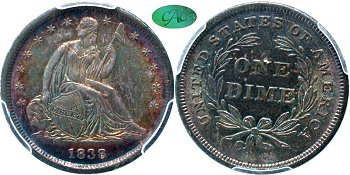 GFRC Open Set Registry - Coulombe Family 1838 Seated Sm Stars 10C