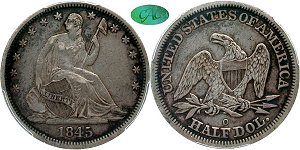 GFRC Open Set Registry - Pikes Peak 1845 Seated  50C