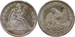 GFRC Open Set Registry - Oregon Beaver 1844 Seated  50C