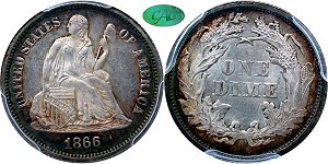 GFRC Open Set Registry - Piedmont 1866 Seated  10C