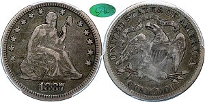 GFRC Open Set Registry - Iowa Collection III 1887 Seated  25C