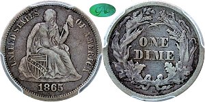 GFRC Open Set Registry - Semikey 1865 Seated  10C