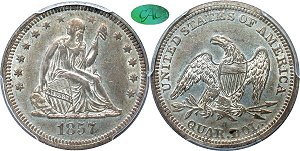 GFRC Open Set Registry - Dale Miller 1857 Seated  25C