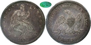 GFRC Open Set Registry - Seated Appalachians Halves 1842 Seated Med Date 50C
