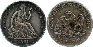 GFRC Open Set Registry - Civil War 1861 Seated CSA 50C