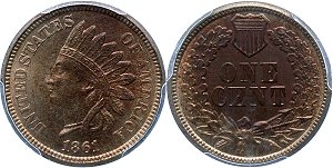 GFRC Open Set Registry - Newtown 1861 Early Copper Indian 1C