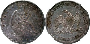 GFRC Open Set Registry - Herms Halves 1863 Seated  50C