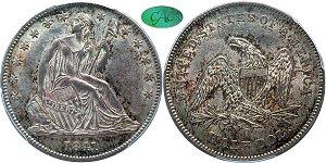 GFRC Open Set Registry - Oregon Beaver 1841 Seated  50C