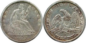 GFRC Open Set Registry - West Coast 1862 Seated  50C