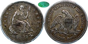 GFRC Open Set Registry - Dale Miller 1854 Seated  25C