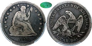 GFRC Open Set Registry - MIKE VERHULST 1859 Seated  25C