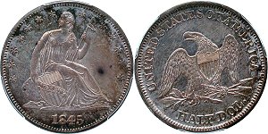 GFRC Open Set Registry - Oregon Beaver 1845 Seated  50C