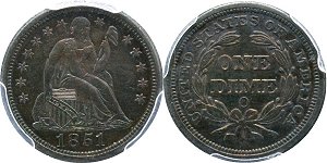 GFRC Open Set Registry - Coulombe Family 1851 Seated  10C