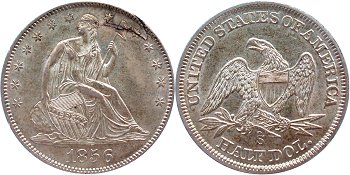 GFRC Open Set Registry - Oregon Beaver 1856 Seated  50C