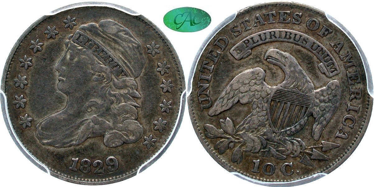 Capped Bust 10C 1829