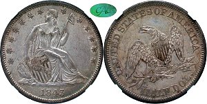 GFRC Open Set Registry - Pikes Peak 1843 Seated  50C