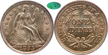 GFRC Open Set Registry - Birch 1853-1855 Seated With Arrows 10C