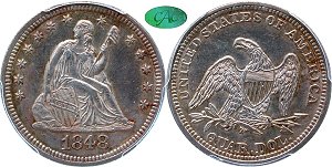 GFRC Open Set Registry - MIKE VERHULST 1848 Seated  25C