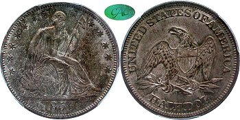 GFRC Open Set Registry - Oregon Beaver 1856 Seated  50C