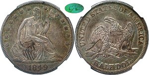 GFRC Open Set Registry - Pikes Peak 1849 Seated  50C